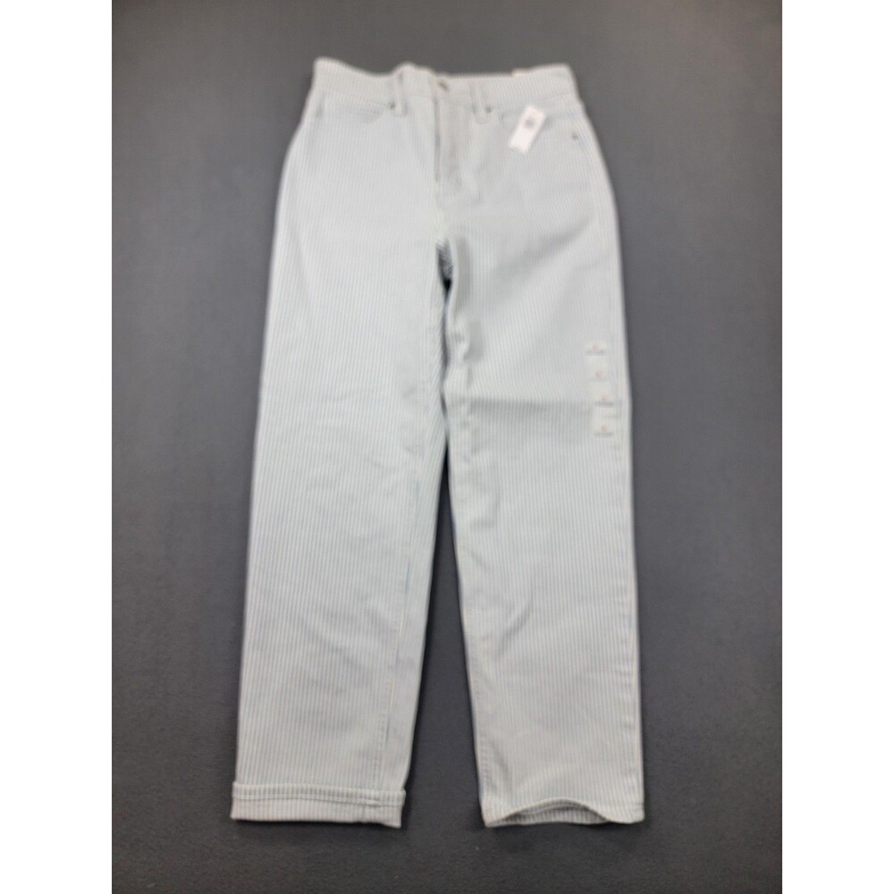 Old Navy Jeans Womens 8 Blue Railroad Stripe Extra High-Rise Sky-Hi Straight